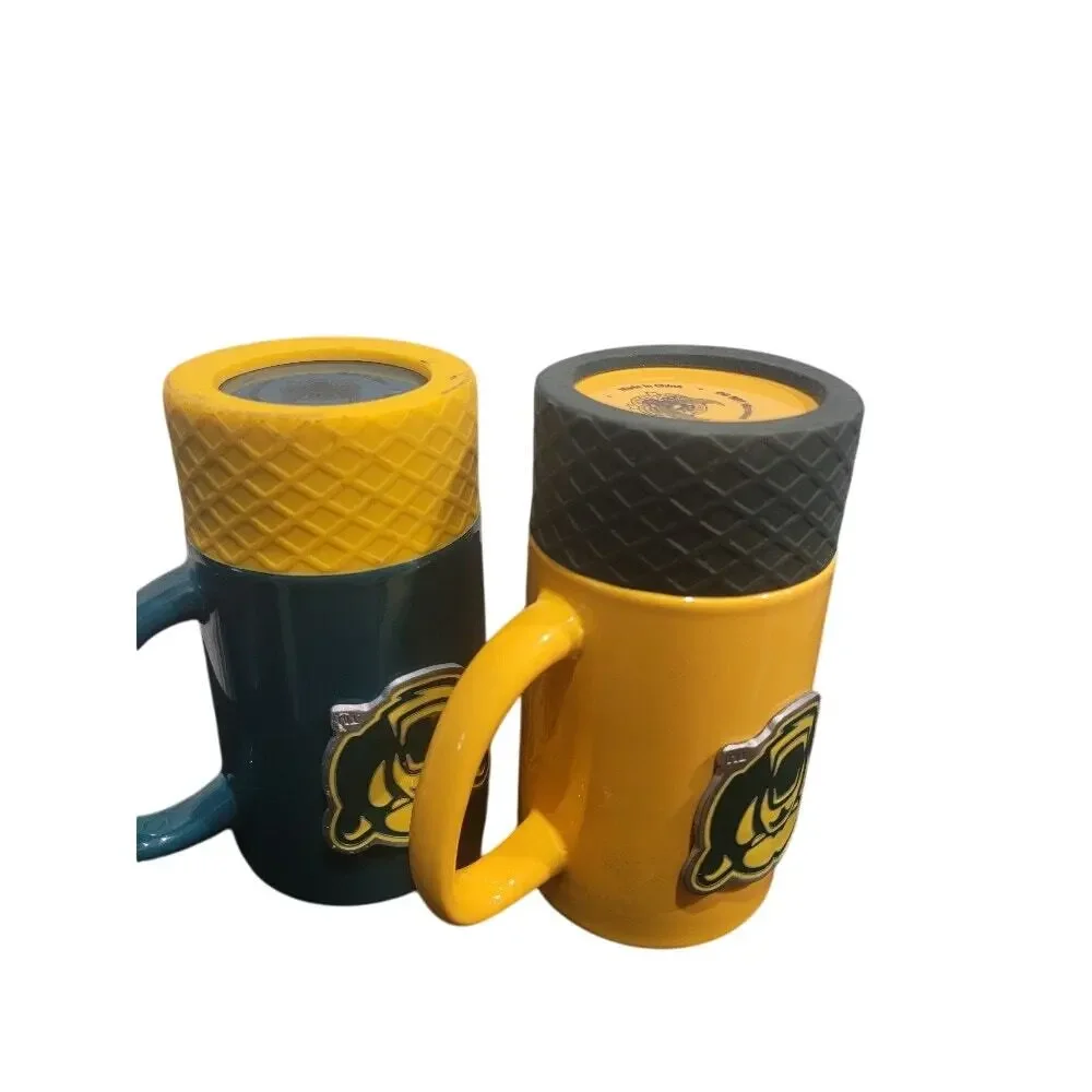 Baylor University Bears Mugs Set of‎ 2 Rubber Bumpers Yellow Green - Picture 6 of 11